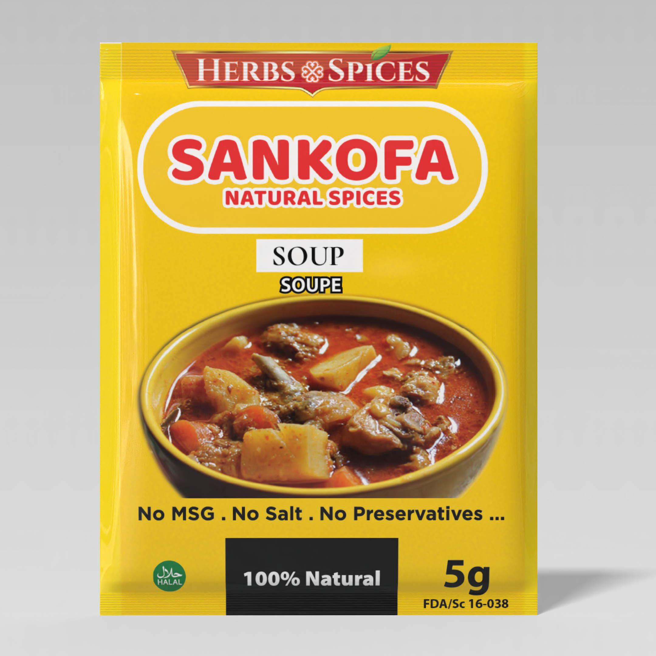 Soup Seasoning – Light Soup & Broth Spice Blend | Sankofa Natural Spices | 12 Sachets, 5g